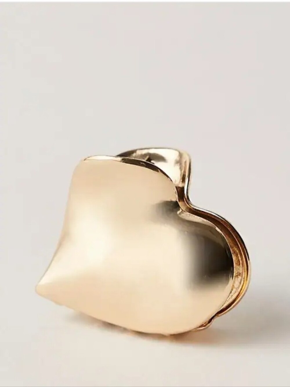 Gold Metal Heart Hair Claw Clip